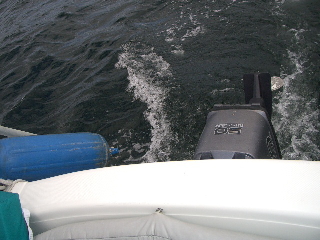 wave form while 
planing under sail from fan tail