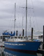 65 foot steel motorsailer Lullaby - launched May 1998 
San Diego
