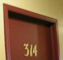 Room 314 door at Habana Inn