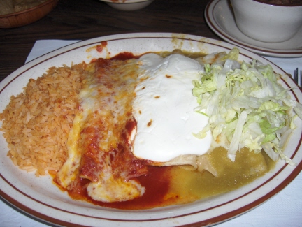 Tri-colored enchiladas