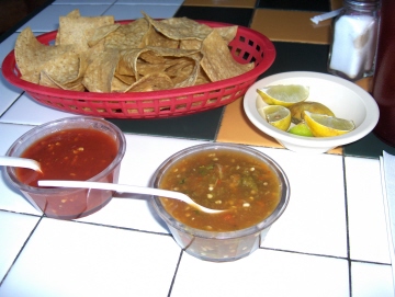 Salsa and pico de gallo are both served