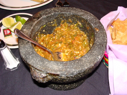 Salsa is made at the table
