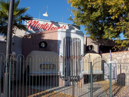 The famous Monteleone Mack Truck is visible from Interstate 10