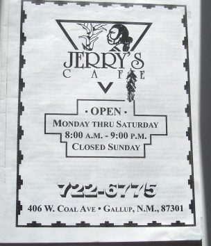 Jerry's Cafe just off Old U.S. 66