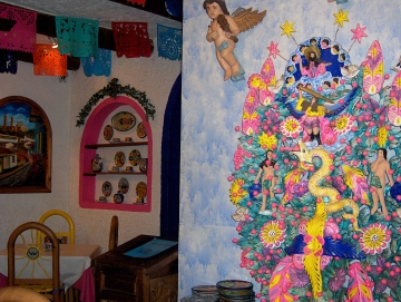Las Palomas' interior is not only colorful, but provides religious inspiration