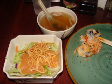 Salad and miso soup