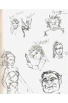 Rough sketches of many characters, by Christi Smith-Hayden