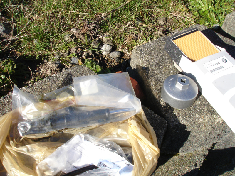 Oil filter wrench, air filter and rebuildable steering damper