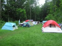 Tents set up on upper site 60; still some space for later arrivals