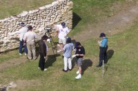 Location shooting at Altun-Ha in Belize